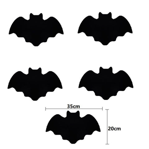 5-pieces 35*20cm Halloween bat-shaped mat - Felt Non-Slip Heat Resistant Table Mat for Party Dining and Gothic Home Deco