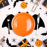5-pieces 35*20cm Halloween bat-shaped mat - Felt Non-Slip Heat Resistant Table Mat for Party Dining and Gothic Home Deco