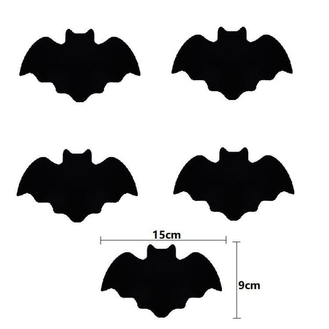 5-pieces 15*9cm Halloween bat-shaped mat - Felt Non-Slip Heat Resistant Table Mat for Party Dining and Gothic Home Deco