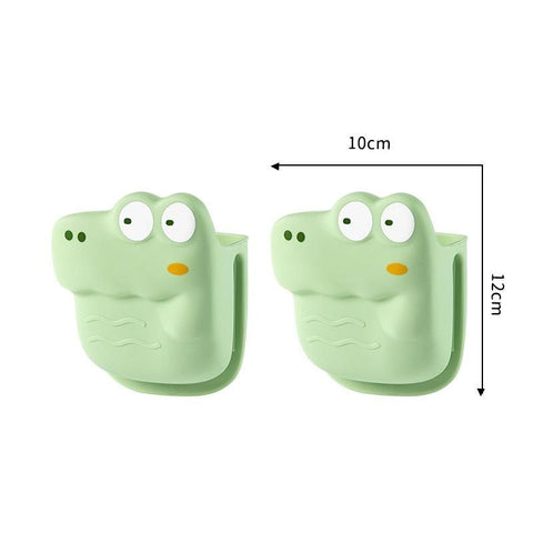 Silicone Heat Resistant Oven Mitts - Cute Crocodile Design Non-Slip Grip for Baking Steaming Microwave - Safe Hot Dish Handling Kitchen Tool