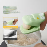 Silicone Heat Resistant Oven Mitts - Cute Crocodile Design Non-Slip Grip for Baking Steaming Microwave - Safe Hot Dish Handling Kitchen Tool