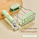 Anti-Scald Dish Lifter and Bowl Gripper Set - Adjustable Silicone Grip Stainless Steel Kitchen Tool for Steamer Oven Microwave Safe Hot Plate Removal