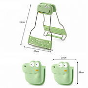 Crocodile shape Kitchen Heat Resistant Set - Adjustable Stainless Steel Plate Lifter and Silicone Oven Mitts - Non-Slip Anti-Scald Dish Grip for Steamer and Baking, Space Saving Storage In Australia - Darrahopens
