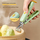 Crocodile shape Kitchen Heat Resistant Set - Adjustable Stainless Steel Plate Lifter, Non-Slip Bowl Clip and Silicone Oven Mitts - Anti-Scald Dish Grip for Steamer and Baking, Space Saving Storage In Australia - Darrahopens