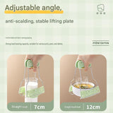 Crocodile shape Kitchen Heat Resistant Set - Adjustable Stainless Steel Plate Lifter, Non-Slip Bowl Clip and Silicone Oven Mitts - Anti-Scald Dish Grip for Steamer and Baking, Space Saving Storage
