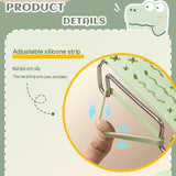 Crocodile shape Kitchen Heat Resistant Set - Adjustable Stainless Steel Plate Lifter, Non-Slip Bowl Clip and Silicone Oven Mitts - Anti-Scald Dish Grip for Steamer and Baking, Space Saving Storage