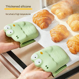 Crocodile shape Kitchen Heat Resistant Set - Adjustable Stainless Steel Plate Lifter, Non-Slip Bowl Clip and Silicone Oven Mitts - Anti-Scald Dish Grip for Steamer and Baking, Space Saving Storage In Australia - Darrahopens