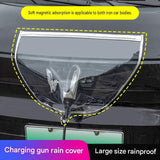 Black Magnetic EV Charging Port Rain Cover - Waterproof PVC Shield with Soft Magnetic Strip for Outdoor Charging Protection, Universal Fit for Electric Vehicles, Dust and Weather Resistant