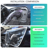 Black Magnetic EV Charging Port Rain Cover - Waterproof PVC Shield with Soft Magnetic Strip for Outdoor Charging Protection, Universal Fit for Electric Vehicles, Dust and Weather Resistant In Australia - Darrahopens