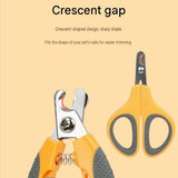 Pet Nail Clippers for Cats and Dogs - Stainless Steel Blade with Safety Guard, Non-Slip ABS TPR Handle, Auto-Return Spring Design for Easy Home Grooming