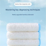 5-pcs 28*30cm Bamboo Fiber Kitchen Dishcloth - Non-Stick Oil Resistant Cleaning Cloth, Soft Absorbent Reusable Wipe for Washing Dishes and Countertops