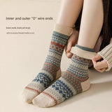 5-pcs Black Retro Ethnic Mid-Calf Socks for Women - Soft Cotton Blend, Seamless Toe, Non-Slip Heel, High Elastic Cuff, Versatile Autumn Winter Fashion Accessory In Australia - Darrahopens