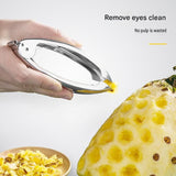 2 pcs  Stainless Steel Pineapple Eye Remover - Multi Purpose Fruit and Vegetable Corer - Sharp V Shape Blade, Strawberry Huller, Tomato Stem Remover, Durable Kitchen Gadget
