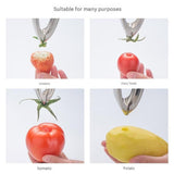 2 pcs  Stainless Steel Pineapple Eye Remover - Multi Purpose Fruit and Vegetable Corer - Sharp V Shape Blade, Strawberry Huller, Tomato Stem Remover, Durable Kitchen Gadget