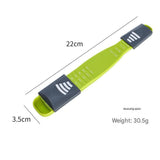 2 pcs Green Adjustable Measuring Spoon - 9 Level Dual Head Kitchen Scale for Baking and Coffee - ABS Material, Clear ML and G Markings, Space Saving Design, Precise Ingredient Control