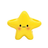 1 pcs Cute Star Shaped Electric Toothbrush Holder - Yellow Plastic Bathroom Organizer - Multi Slot Storage for Manual and Electric Brushes, Space Saving Vanity Tidy, Fun Decor Gift