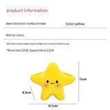 1 pcs Cute Star Shaped Electric Toothbrush Holder - Yellow Plastic Bathroom Organizer - Multi Slot Storage for Manual and Electric Brushes, Space Saving Vanity Tidy, Fun Decor Gift
