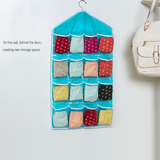 Green 16 Pocket Hanging Wardrobe Organizer - Clear PE and Polyester Storage Bag with 16 Visible Compartments, Space Saving Over Door or Closet Hanger for Socks Underwear Accessories, Foldable Home Tidy Solution In Australia - Darrahopens