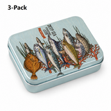 3-Pack Deep-sea fish patterns Portable Metal Storage Box for Cotton Swabs and Coins – Compact and Portable (95x70mm), Durable Storage Accessory In Australia - Darrahopens