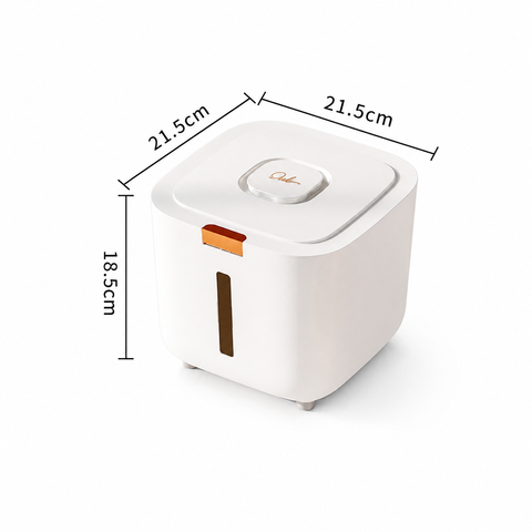 Medium Size [Approx. 5–8 catties of cat/dog food] Sealed Rice Storage Container with Push-Button Lid - Moisture and Insect Proof Design, Transparent Level Window, Airtight Silicone Seal for Kitchen Pantry Organisation In Australia - Darrahopens