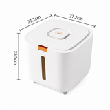 Large Size [Approx. 12-15 catties of cat/dog food] Sealed Rice Storage Container with Push-Button Lid - Moisture and Insect Proof Design, Transparent Level Window, Airtight Silicone Seal for Kitchen Pantry Organisation