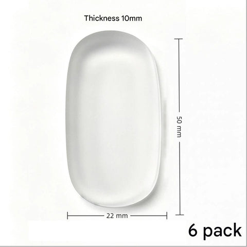 Large size 6 pack Toilet Seat Bumpers Transparent PU Gel Pads - Anti-Slip Shock Absorbing Cushions, Silent Close Protection, Easy Install Bathroom Hardware