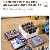 White Storage Box Set（Small storage box + 3 small inner boxes） - Transparent Flip-Lid Compartments, Multi-Use Organiser for Chargers, Earbuds, Cards and Jewellery