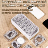 White Storage Box Set（Small storage box + 3 small inner boxes） - Transparent Flip-Lid Compartments, Multi-Use Organiser for Chargers, Earbuds, Cards and Jewellery
