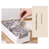 White Storage Box Set（Small storage box + 3 small inner boxes） - Transparent Flip-Lid Compartments, Multi-Use Organiser for Chargers, Earbuds, Cards and Jewellery