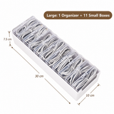 White Storage Box Set（Large storage box + 11 small inner  boxes） - Transparent Flip-Lid Compartments, Multi-Use Organiser for Chargers, Earbuds, Cards and Jewellery In Australia - Darrahopens