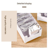 White Storage Box Set（Large storage box + 11 small inner  boxes） - Transparent Flip-Lid Compartments, Multi-Use Organiser for Chargers, Earbuds, Cards and Jewellery