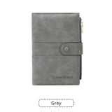 Grey RFID-Protected Travel Passport Wallet - Slim Multi-Compartment Organiser for Cards, ID, SIM & Documents, PU Leather Finish