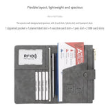Coffee RFID-Protected Travel Passport Wallet - Slim Multi-Compartment Organiser for Cards, ID, SIM & Documents, PU Leather Finish