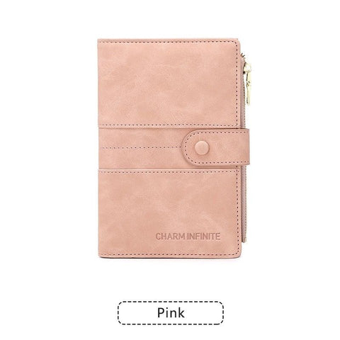 Pink RFID-Protected Travel Passport Wallet - Slim Multi-Compartment Organiser for Cards, ID, SIM & Documents, PU Leather Finish