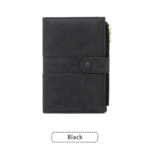 Black RFID-Protected Travel Passport Wallet - Slim Multi-Compartment Organiser for Cards, ID, SIM & Documents, PU Leather Finish In Australia - Darrahopens