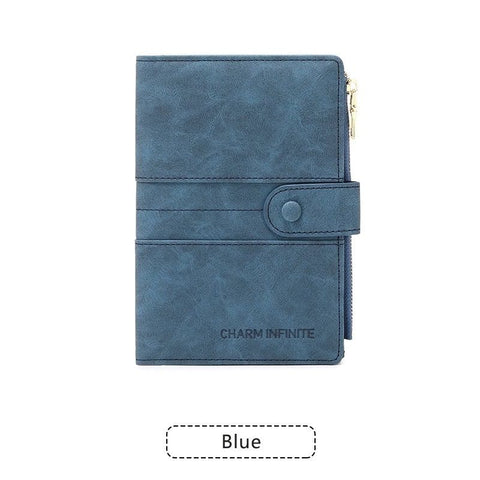 Blue RFID-Protected Travel Passport Wallet - Slim Multi-Compartment Organiser for Cards, ID, SIM & Documents, PU Leather Finish In Australia - Darrahopens