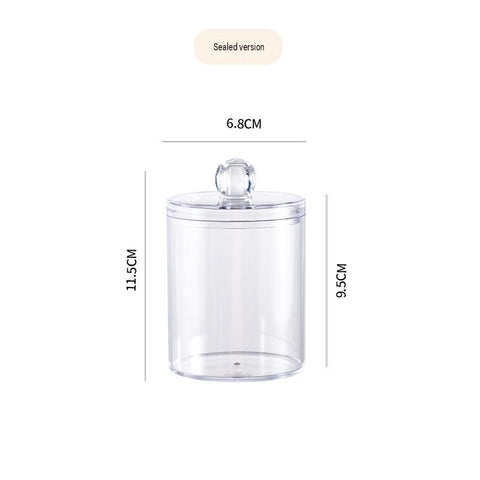 Transparent Cosmetic Storage Canister（Transparent round cup） – Stackable PS Organisers for Cotton Buds, Makeup Pads, Powder Puffs & Dental Floss In Australia - Darrahopens