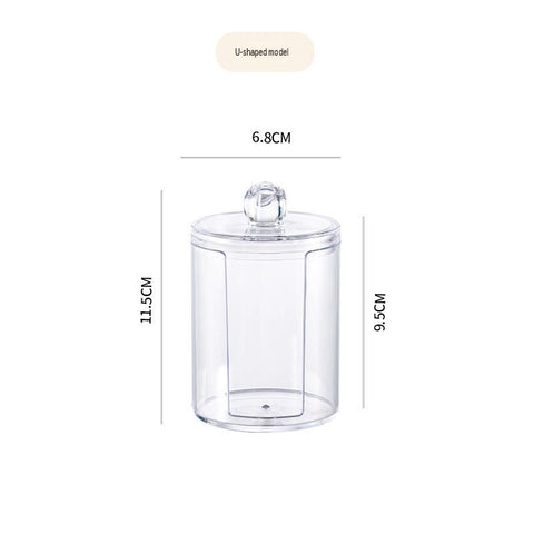 Transparent Cosmetic Storage Canister（Transparent U-shaped cup） – Stackable PS Organisers for Cotton Buds, Makeup Pads, Powder Puffs & Dental Floss In Australia - Darrahopens