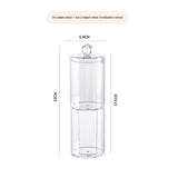 Transparent Cosmetic Storage Canister Set（Transparent combination round cup + U-shaped） – Stackable PS Organisers for Cotton Buds, Makeup Pads, Powder Puffs & Dental Floss