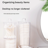 Transparent Cosmetic Storage Canister Set（Transparent combination round cup + U-shaped） – Stackable PS Organisers for Cotton Buds, Makeup Pads, Powder Puffs & Dental Floss In Australia - Darrahopens