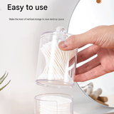 Transparent Cosmetic Storage Canister Set（Transparent combination round cup + U-shaped） – Stackable PS Organisers for Cotton Buds, Makeup Pads, Powder Puffs & Dental Floss In Australia - Darrahopens