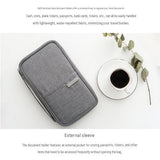 3-pack Small size Grey Travel Document Organiser - Waterproof Oxford Cloth Passport Holder With Multi-Pocket Storage - Portable Card And Cash Wallet For Holidays