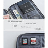 3-pack Small size Grey Travel Document Organiser - Waterproof Oxford Cloth Passport Holder With Multi-Pocket Storage - Portable Card And Cash Wallet For Holidays