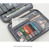 3-pack Small size Grey Travel Document Organiser - Waterproof Oxford Cloth Passport Holder With Multi-Pocket Storage - Portable Card And Cash Wallet For Holidays