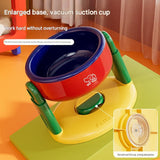 Red Adjustable Height Pet Bowl With Suction Cup Base - Anti-Spill Elevated Feeder For Cats And Dogs - 3-Level Neck Protection Design