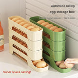 2-Tier Green Rolling Egg Storage Box -  Grade PP Plastic - Automatic Dispensing, Space Saving Fridge Organizer, Detachable Design for Kitchen and Refrigerator Door In Australia - Darrahopens