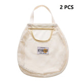 2 pcs Beige Hanging Mesh Storage Bag - Breathable Canvas Organizer for Socks and Underwear - Space Saving Wall Mount Design, Washable and Durable for Wardrobe, Dorm, and Bathroom In Australia - Darrahopens