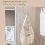 2 pcs Beige Hanging Mesh Storage Bag - Breathable Canvas Organizer for Socks and Underwear - Space Saving Wall Mount Design, Washable and Durable for Wardrobe, Dorm, and Bathroom In Australia - Darrahopens