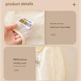 2 pcs Beige Hanging Mesh Storage Bag - Breathable Canvas Organizer for Socks and Underwear - Space Saving Wall Mount Design, Washable and Durable for Wardrobe, Dorm, and Bathroom