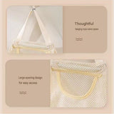 2 pcs Beige Hanging Mesh Storage Bag - Breathable Canvas Organizer for Socks and Underwear - Space Saving Wall Mount Design, Washable and Durable for Wardrobe, Dorm, and Bathroom